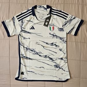 Adidas Italy Soccer 23 Away Authentic Jersey White Small